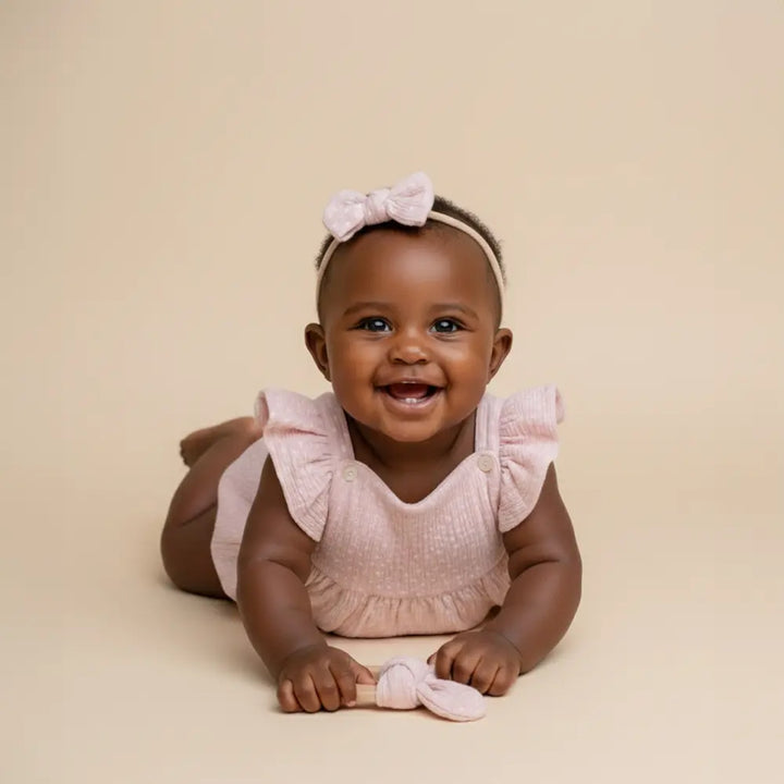 PureCloth.Co Organic Cotton Baby Romper for Girls - Pink Heart