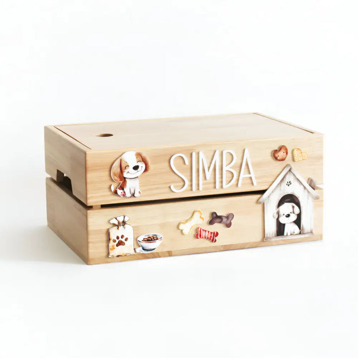 The Tiny Trove Personalized Wooden Box - Doggy Theme
