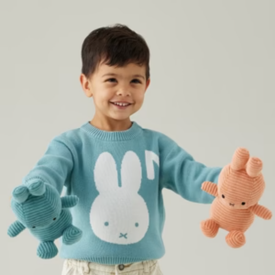 NamelyCo Personalised Miffy Letter Jumper - Stone Blue