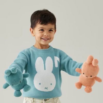 NamelyCo's Personalised Miffy Letter Jumper - Stone Blue