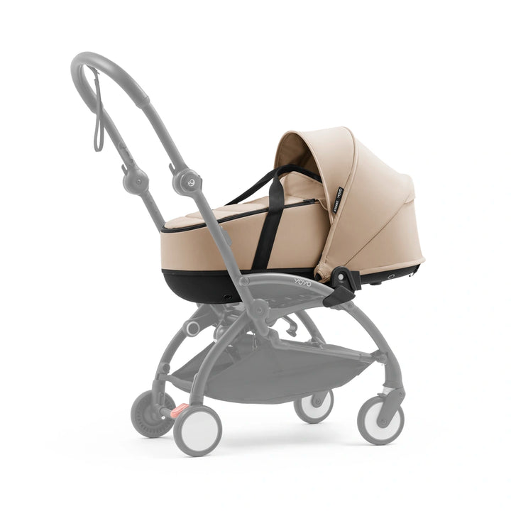 Stokke YOYO⁵ Bassinet | Lightweight Newborn Carrycot | 2-in-1 Carry Cot | Thick Double Mattress | Fully Flat Recline | Breathable Design | Easy Clip-On | Requires YOYO Frame (Sold Separately) | Taupe