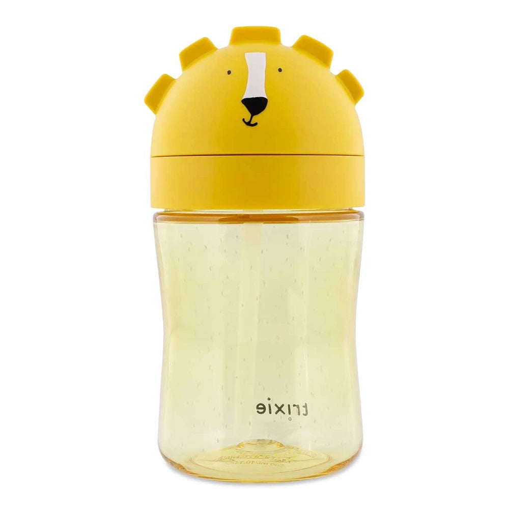 Trixie Straw Cup | Spill-Resistant Tritan™ Drinking Cup with Hygienic Lid &amp; Easy-to-Clean Design for Independent Drinking | 9 Months Onwards | Mr. Lion