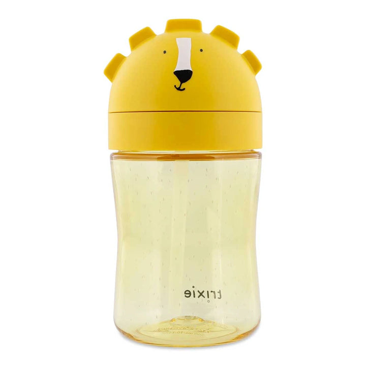 Trixie Straw Cup | Spill-Resistant Tritan™ Drinking Cup with Hygienic Lid &amp; Easy-to-Clean Design for Independent Drinking | 9 Months Onwards | Mr. Lion