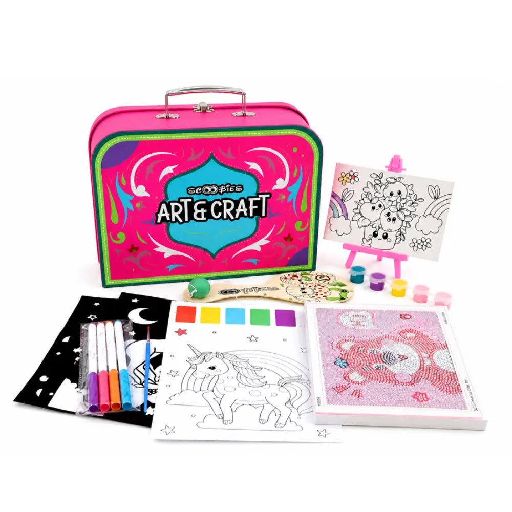 Scoobies 7-in-1 Art &amp; Craft Kit with Canvas &amp; Diamond Art Kids