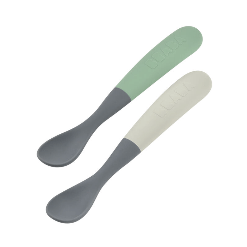 Beaba 1st Stage Silicone Spoon (Set of 2) - Mineral
