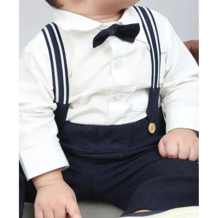 Sweetlime By As Little Gentleman Formal Co-ord Set - White &amp; Dark Navy
