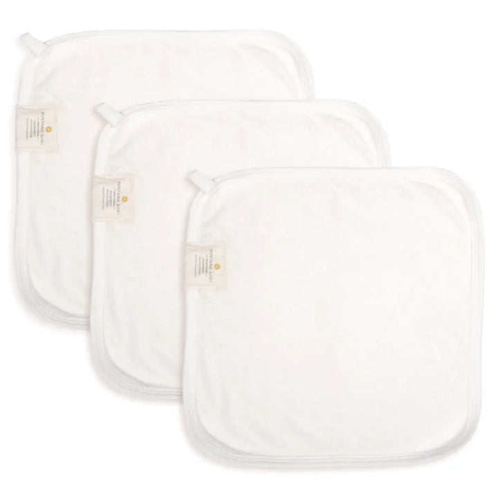 Nintara Baby So - Softs Bamboo Wash Cloths, Quick - Drying, 10" x 10", Pack of 3 - White