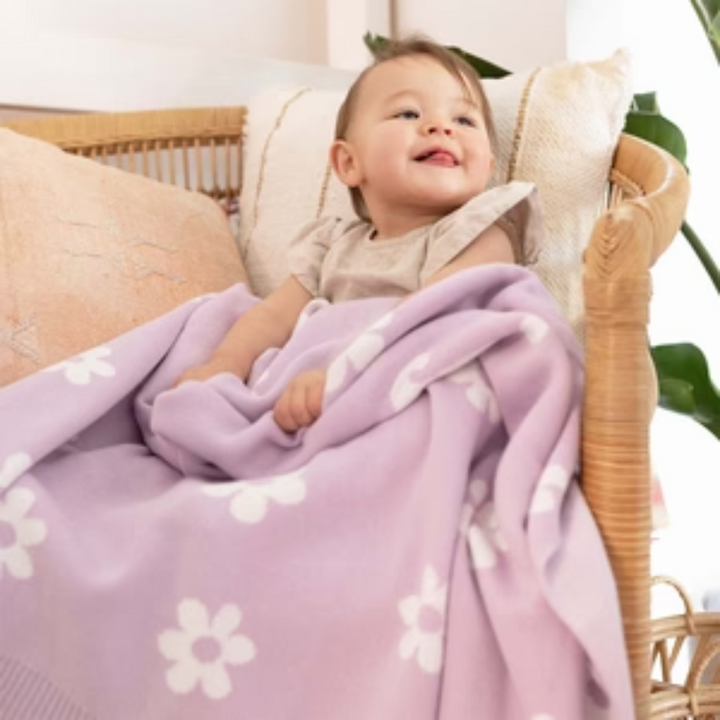 NamelyCo Bloom Name Blanket - Lilac