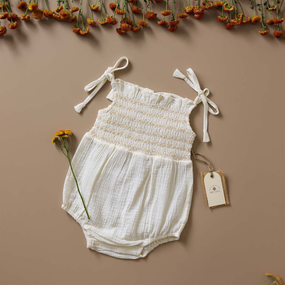 Baby Forest Poshaak Smocked Embroidery Baby Girl Bodysuit
