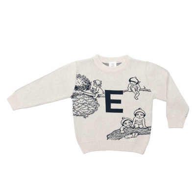 NamelyCo's Personalised May Gibbs Letter Jumper - Oatmeal