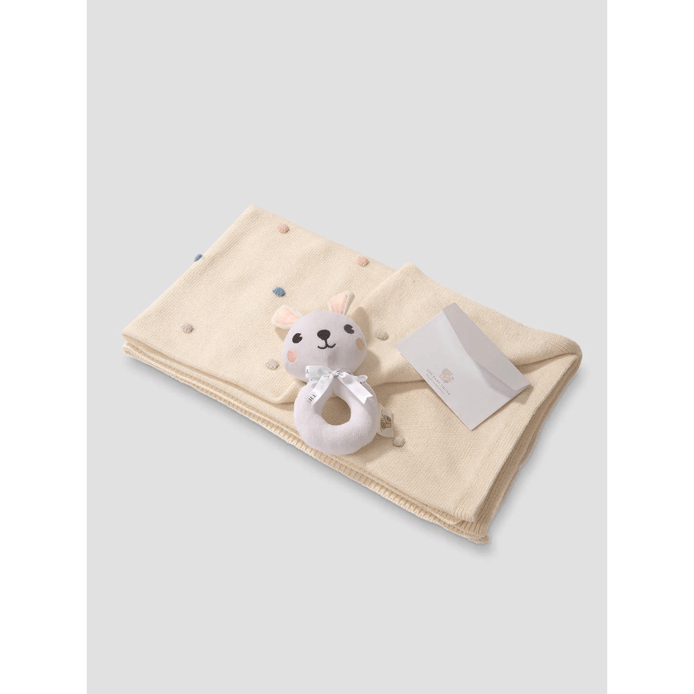 The Baby Trunk Baby Children Cosy Blanket &amp; Bunny Rattle Gift Set Box (Pack Of 2) Newborn Baby
