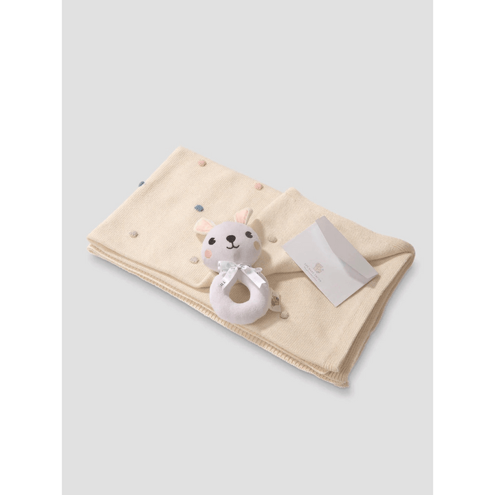 The Baby Trunk Baby Children Cosy Blanket &amp; Bunny Rattle Gift Set Box (Pack Of 2) Newborn Baby