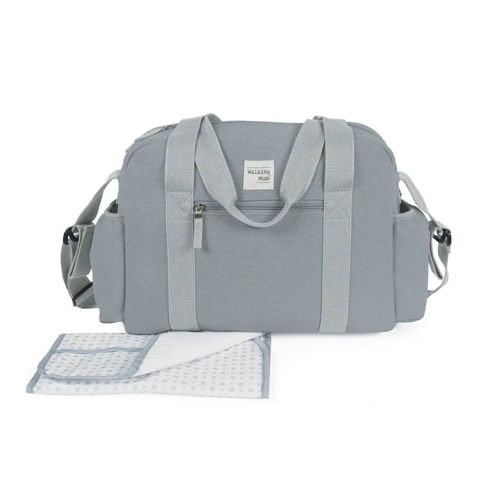 Walking Mum Diaper Bag with Changing Mat, Large Capacity Water-Resistant Bag with Multi-Pocket Organizer, Insulated Bottle Pocket, Shoulder &amp; Stroller Straps - Cloud