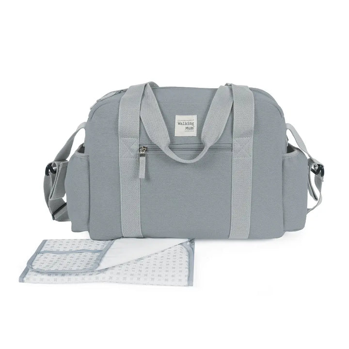 Walking Mum Diaper Bag with Changing Mat, Large Capacity Water-Resistant Bag with Multi-Pocket Organizer, Insulated Bottle Pocket, Shoulder &amp; Stroller Straps - Cloud