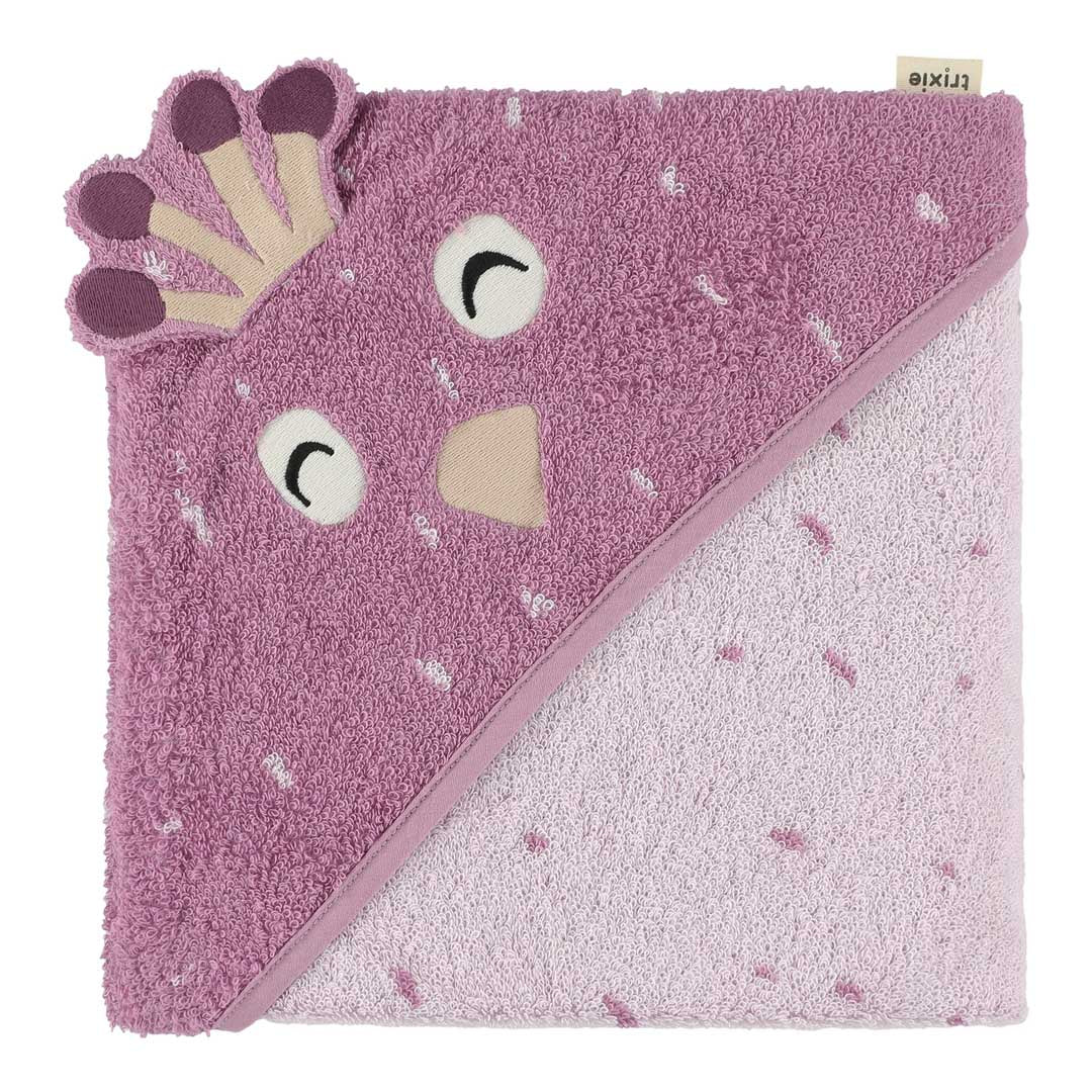 Trixie Hooded Baby Towel | Ultra-Soft 100% Organic Cotton Terry Bath Towel for Newborns, Babies &amp; Toddlers | 75 x 75 cm | 0 Months Onwards | Mrs. Peacock