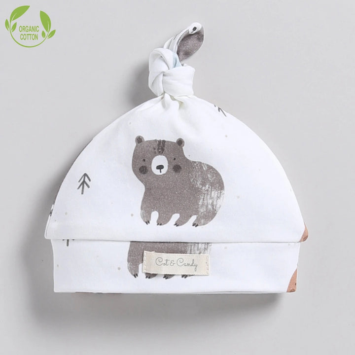 Cot &amp; Candy Baby Organic Beanie - Amber Woodland