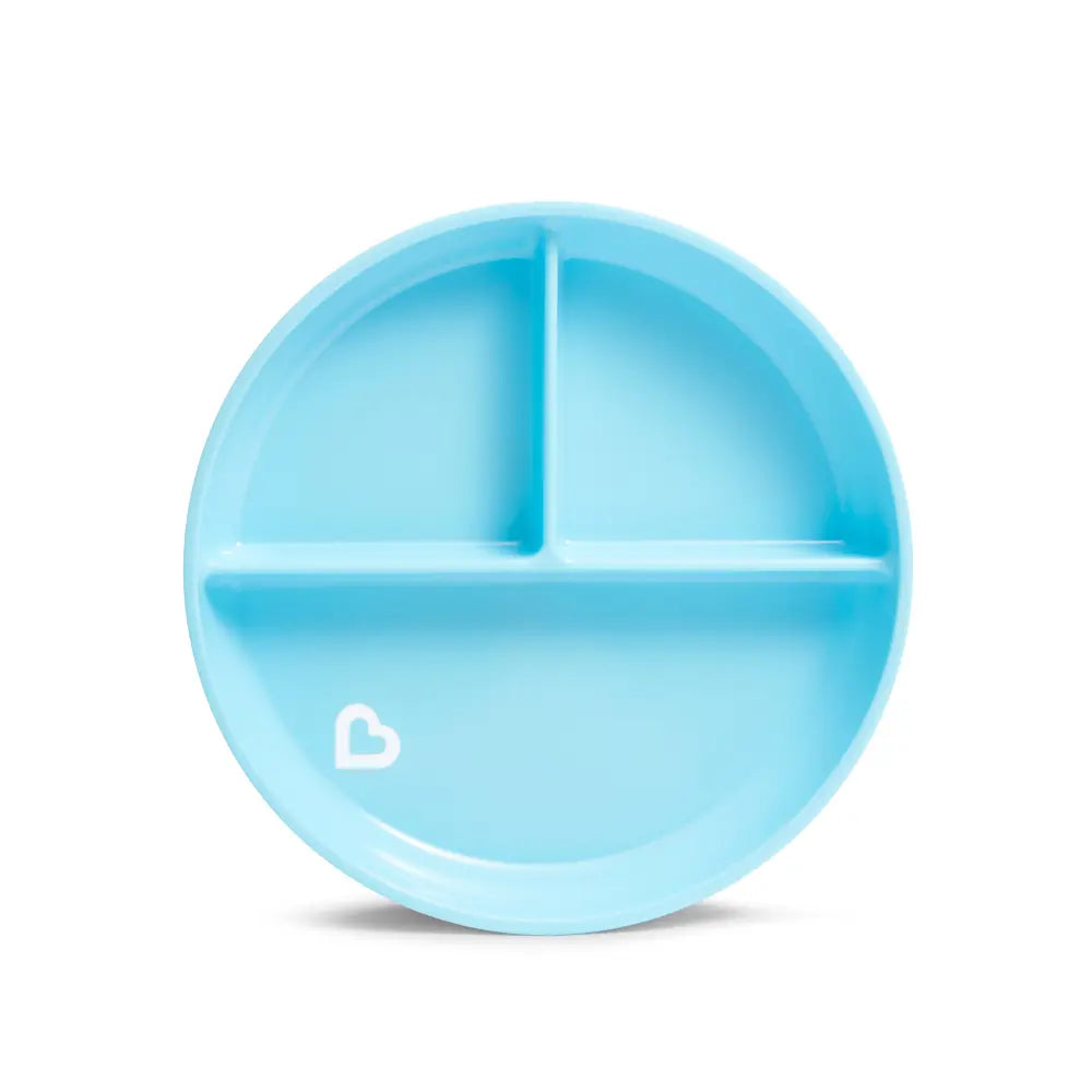 Munchkin Suction Plate for Babies &amp; Toddlers – Strong Suction Base with Deep Sides, BPA-Free, 6+ Months - Blue