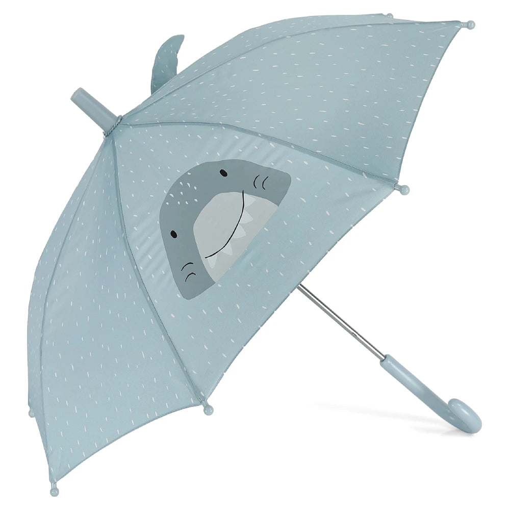 Trixie Kids Umbrella | Lightweight 100% Recycled Polyester Rain Umbrella with Child-Safe Sliding System &amp; Aluminium Frame | 3 Years Onwards | Mr. Shark