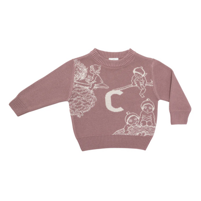 NamelyCo's Personalised May Gibbs Letter Jumper - Rose Bloom