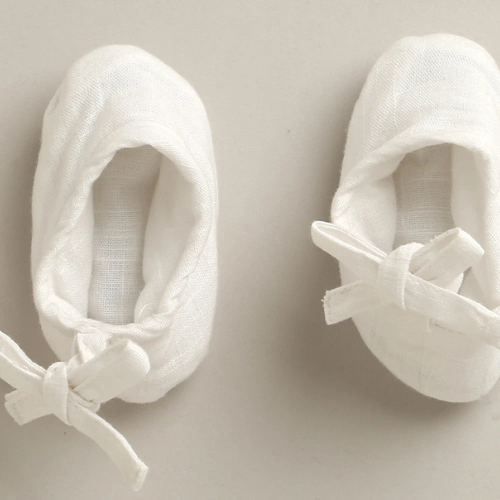 Sweetlime By As Unisex Pure Comfort Organic Cotton Baby Booties - White