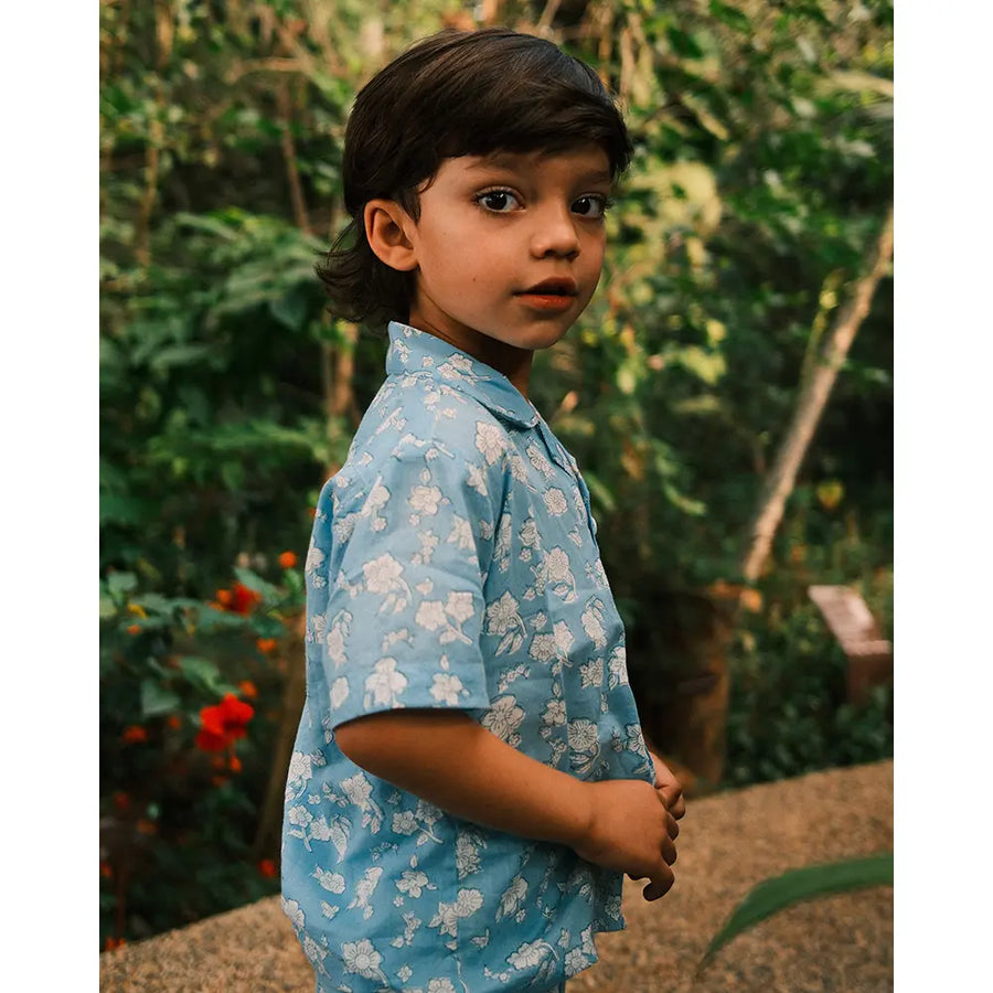 Love The World Today Boogie Co-Ord Set For Boys In Powder Blue