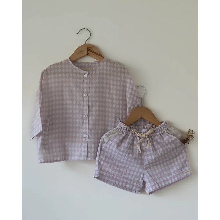 Love The World Today Shared Secrets Co-Ord In Lilac Rhombus For Boys