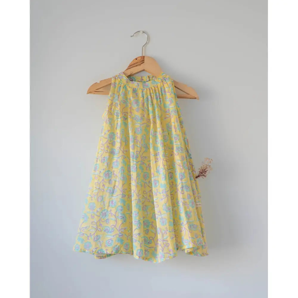Love The World Today Kin Dress In Lemon Butterfly For Girls