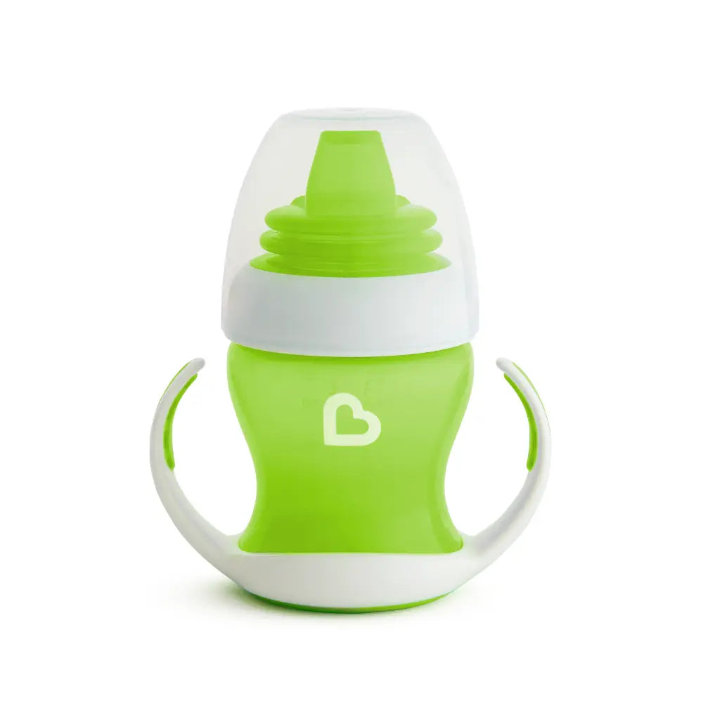 Munchkin Gentle Transition Cup with Soft Silicone Spout &amp; Handles – Spill-Proof Sippy Cup, BPA-Free, 4oz, 4+ Months - Green