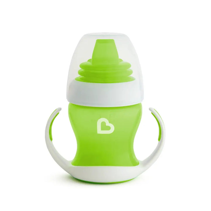 Munchkin Gentle Transition Cup with Soft Silicone Spout &amp; Handles – Spill-Proof Sippy Cup, BPA-Free, 4oz, 4+ Months - Green