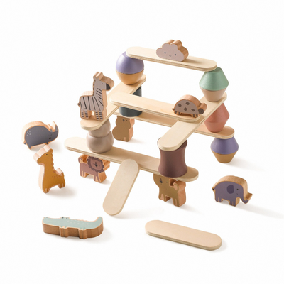 Playbox Wooden Zoo Tower Balancing Activity Toy