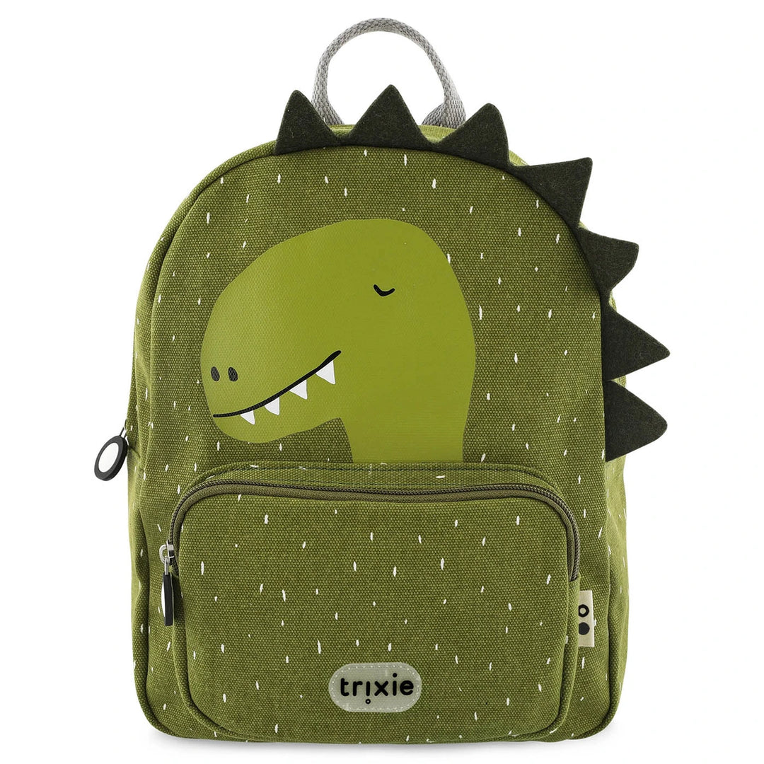 Trixie Kids Backpack | Lightweight Water-Repellent School &amp; Travel Bag with Adjustable Padded Straps, Front Pocket &amp; Name Tag for Toddlers and Preschoolers | 3 Years Onwards | Mr. Dino