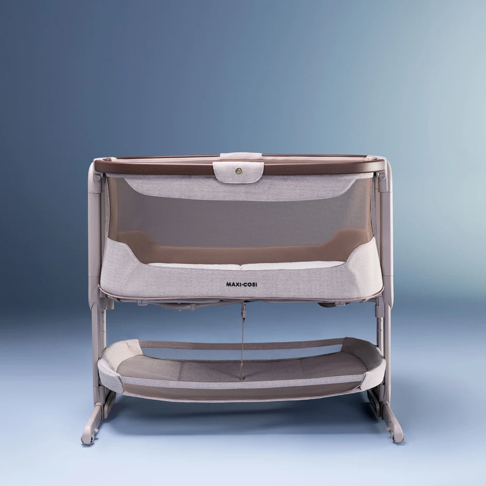 Maxi-Cosi Iora Select Bedside Co-Sleeper, 360° Mesh Ventilation, 5 Height Adjustments, Rocking Function, Anti-Reflux Tilt, Birth-6 Months - Elegance Truffle