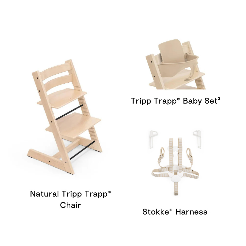 Stokke® Tripp Trapp High Chair Combo with Baby Set and Harness