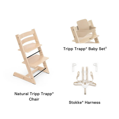 Stokke® Tripp Trapp High Chair Combo with Baby Set and Harness