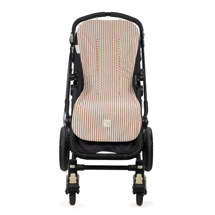 Walking Mum Praliné Stripes Moka Universal Stroller Seat Liner, Breathable &amp; Lightweight Stroller Cushion, Machine Washable