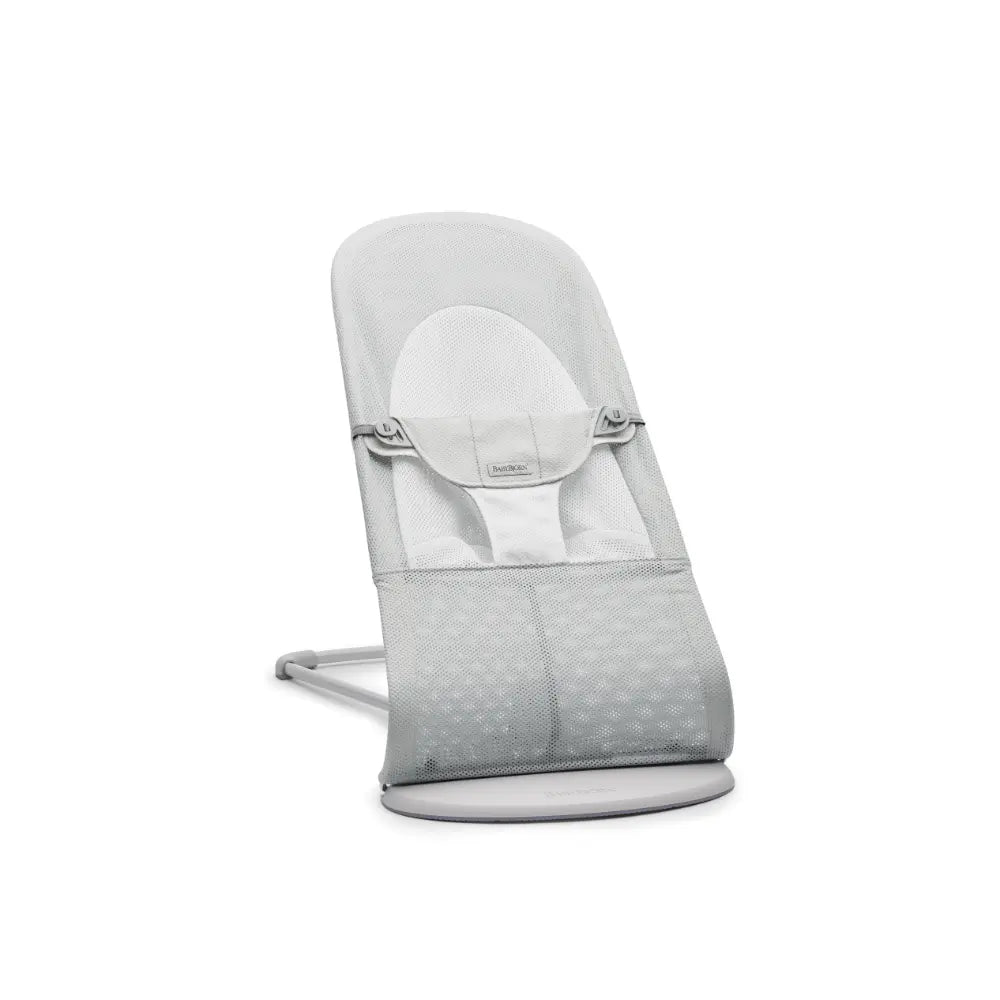 BabyBjorn Balance Soft Mesh, Lightweight Ergonomic Baby Bouncer with Natural Rocking, Convertible to a Toddler Chair, Ergonomic design, Newborn to Toddler (0–2 Years) - Silver / White