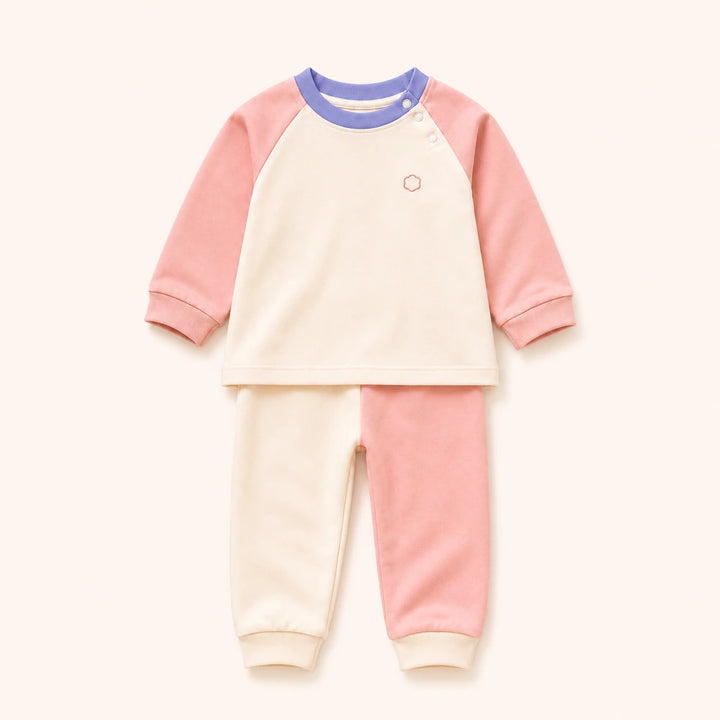 Faura Unisex Banana Cotton Snuggle Co-ord - Ivory / Soft Pink