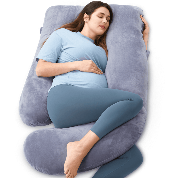 Momcozy Maternity Accessory G Shaped Cooling Fabric Pregnancy Pillow Grey
