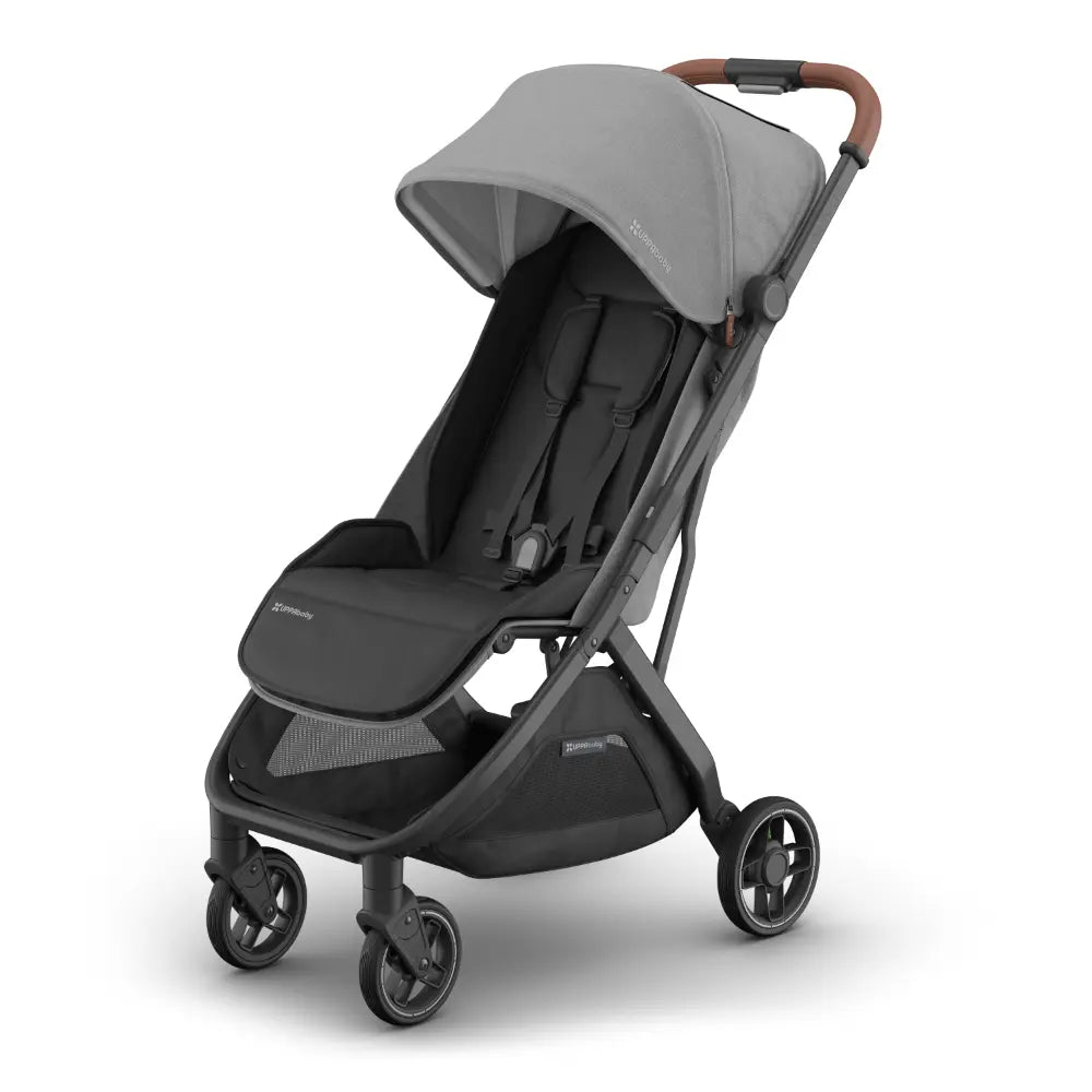 UPPAbaby Minu V3 Stroller, Travel/Cabin Friendly, Compact, Lightweight, One Hand Fold, Flat Recline, Carry Strap, Suitable from Birth - Greyson/Charcoal