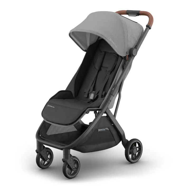 UPPAbaby Minu V3 Stroller, Travel/Cabin Friendly, Compact, Lightweight, One Hand Fold, Flat Recline, Carry Strap, Suitable from Birth - Greyson/Charcoal