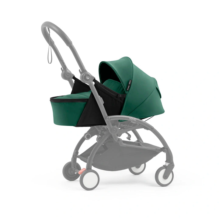 Stokke YOYO⁵ Newborn Pack | Fully Flat Newborn Seat | Newborn Stroller Attachment | 0–6 Months | Lightweight &amp; Compact | 5-Point Safety Harness | Ventilation Windows | Forest