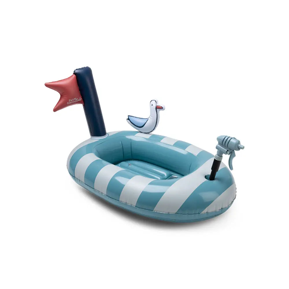 Swim Essentials Float Boat White Seagull Print, Inflatable Baby Bath Tub for Infants 0–12 Months