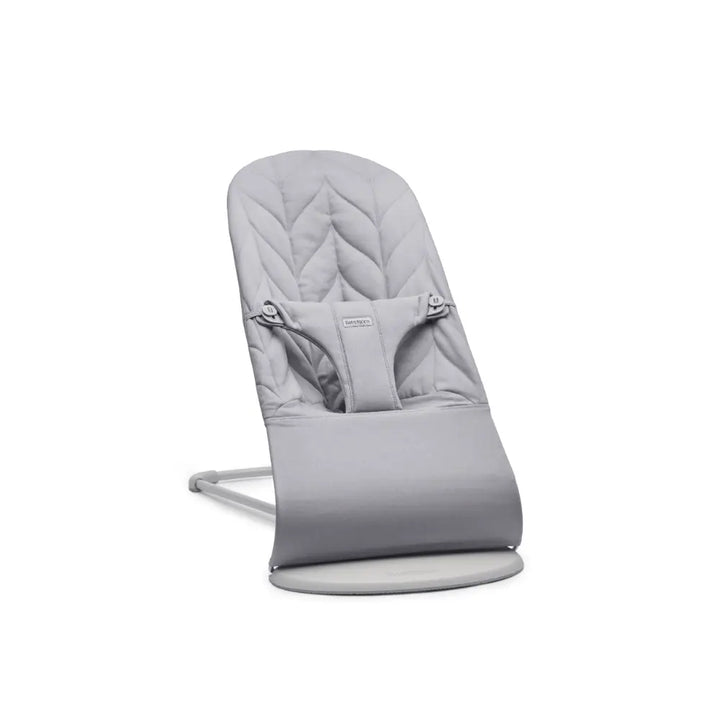 BabyBjorn Bliss Bouncer Quilted Fabric, Lightweight Ergonomic Baby Bouncer with Natural Rocking, Convertible to a Toddler Chair, Ergonomic design, Newborn to Toddler (0–2 Years) - Light Grey