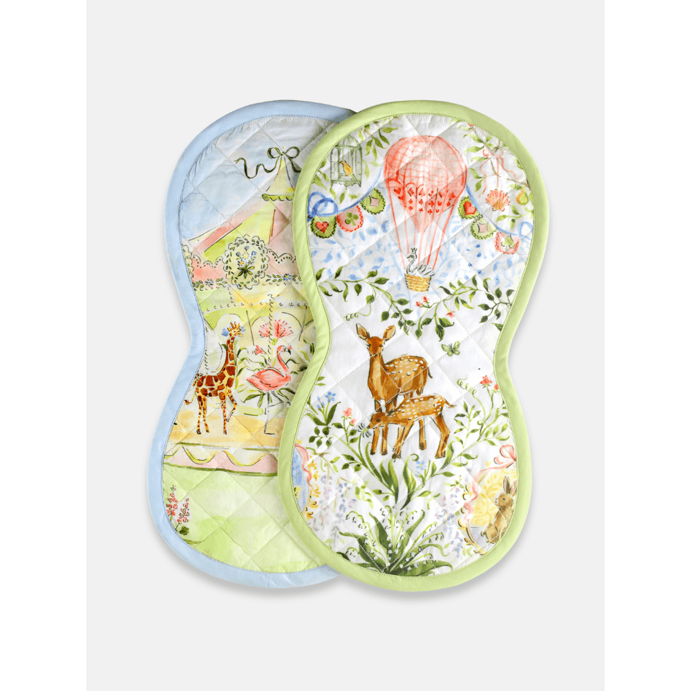 The Baby Trunk Premium Cotton Printed Burp Cloth Set (Pack Of 2) - Newborn Baby