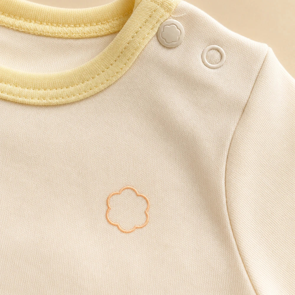 Faura Unisex Banana Cotton First Day Onesie - Cream