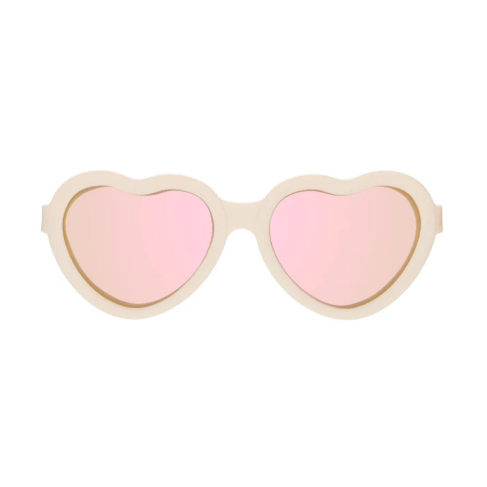 Babiators Polarized Heart Sunglasses: Sweet Cream | Rose Coloured Mirrored Lenses