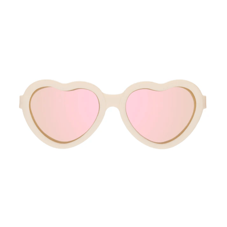 Babiators Polarized Heart Sunglasses: Sweet Cream | Rose Coloured Mirrored Lenses
