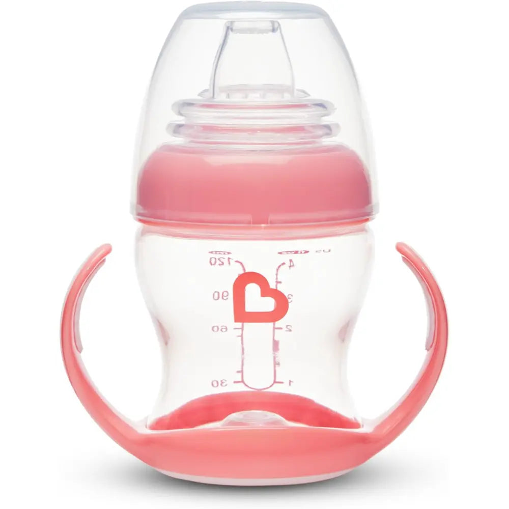 Munchkin Gentle Transition Cup with Soft Silicone Spout &amp; Handles – Spill-Proof Sippy Cup, BPA-Free, 4oz, 4+ Months - Pink