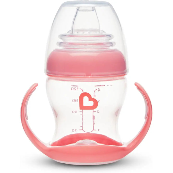 Munchkin Gentle Transition Cup with Soft Silicone Spout &amp; Handles – Spill-Proof Sippy Cup, BPA-Free, 4oz, 4+ Months - Pink