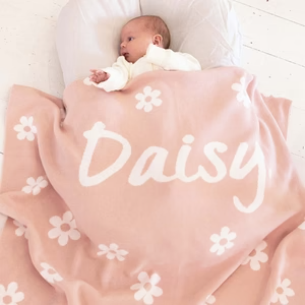 NamelyCo Bloom Name Blanket - Petal